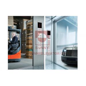 China Checked Steel Plate Floor Freight Elevator Car Decoration With Large Space supplier