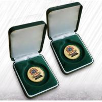 Green Flocking Jewelry Velvet Box Coin Boxes Flocked Coins Packing For Ceremony