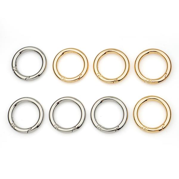 Anillo de resorte de metal de 25 mm para bolsas, cerradura para bolsas, llavero de aleación de zinc, llavero de resorte, ganchos de resorte, anillo O.