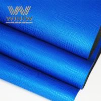 China 0.8mm Blue Microfiber Artificial PU Leather Shoes Upper Leather on sale