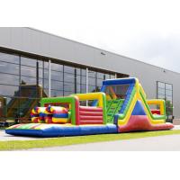 China 17.5m Kids Multi Color Obstacle Course Bouncy Castles Run For Fun on sale
