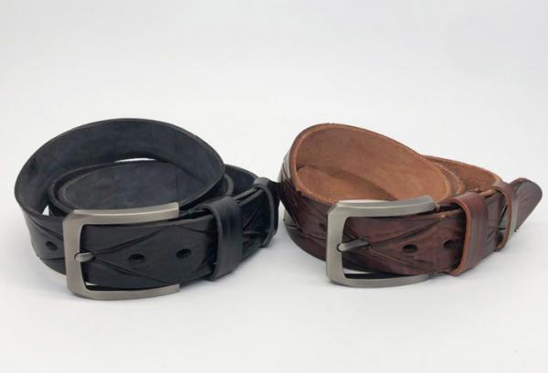 Customized Logo Diamond Pattern Mens Embossed Leather Belts/Mans Causal Belt 3