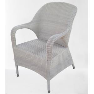 China Garden hotel outdoor dining chair luxury white rattan outdoor chair plastic armrest wicker patio chair---YA5684 supplier