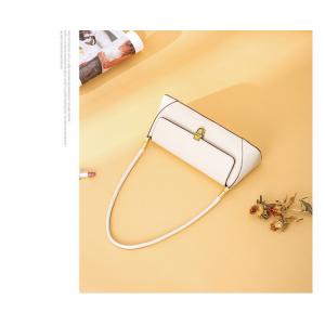 China Women White Baguette Shape PU Leather Clutch Bag Pouch Handbag wholesale