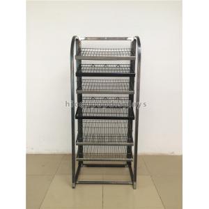 China Metal Wine Display Stand Wire Shelving Metal Tube 6- Tier Freestand Wine Display Racks supplier