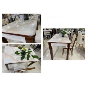Modern Style 5 Piece Dining Table Set With Faux Marble Countertops