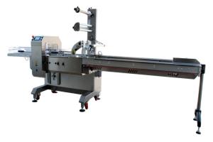 China 100ppm PLC Horizontal Flow Wrap Packing Machine Food Pillow Packaging 500mm Reel Width on sale 