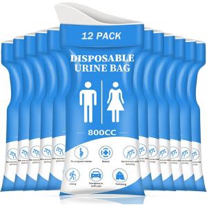Disposable Urinal Bag, 12/24 Pcs 800ML Emergency Urine Bag, Unisex Urinal Bag, Portable Camping Pee Bag, Travel Urine