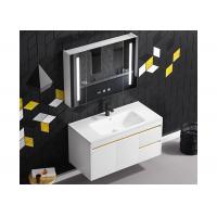 China New White Design Bath Room Vanity Units Solid Surface Wash Basin Wooden Panel Bathroom Cabinet With Mirror on sale