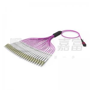 Multimode OM4 24-Core MPO To LC Fiber Cable LSZH For High-Density Data Center