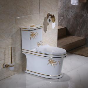 China One Piece Flush And Soft Closing Toilet Bathroom Ceramic Golden supplier