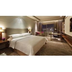 China 5 Star Luxury Hotel Bedroom Furniture King Size Headboard / Solid Walnut supplier