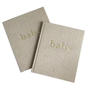 Recordable Hard Cover Baby Memory Books Fabric Cloth 11x8.5inch Landscape