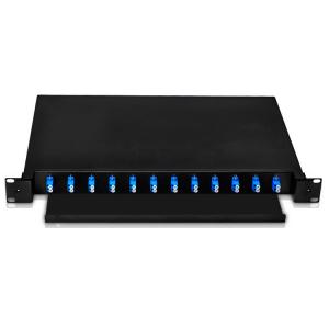 China Drawer Type Fiber Optic Accessories 1U 19 Inch Rack Mount 24 Port Patch Panel supplier