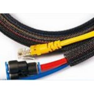 China Sleeving expansível do ANIMAL DE ESTIMAÇÃO à prova de fogo trançado de fecho automático preto do envoltório supplier