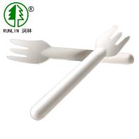 China 100 Nature Sugarcane Fiber Individually Wrapped 6.5in Biodegradable Cutlery Knives And Forks on sale