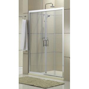 Clear Glass Shower Stall Sliding Glass Doors Chromed Aluminum Profiles CSI Certification
