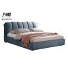 China Soft Linen Fabric Bed , Comfortable Platform Bed With Removable Pillows wholesale