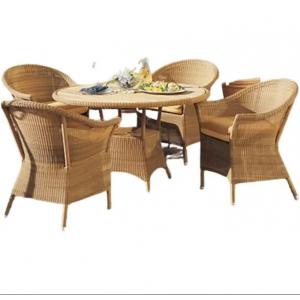 Le siège brun extérieur des meubles 4 de rotin de chaises de table de salle à manger de meubles d'hôtel dinant des chaises font du jardinage des chaises de meubles---8135