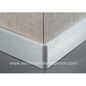 China Silver Brushed Aluminium Skirting Boards Floor Decoration 60mm / 80mm / 100mm Height supplier