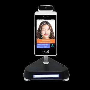 China high-tech access control desktop kiosk Android 8 inch screen support thermal imaging body temperature detector supplier