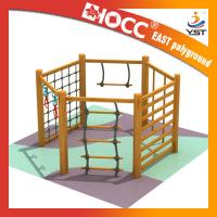 China Non Toxic Childrens Wooden Climbing Frame 304 Stainless Fasteners Safe And Reliable on sale