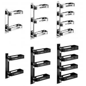 3 Tiered Wall Mounted Kitchen Storage Racks 180 Degree Rotatable For Spice Jars