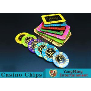 Anti - Counterfeiting RFID Casino Chips / Crystal Poker Chips Round Shape