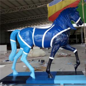 China Realistic Fiberglass Life Size Horse Sculpture Garden Statue Painted supplier