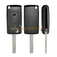 China PSA Uncut Flip Remote Key Shell , 2 Buttons VA2 Blade Folding Key Case on sale