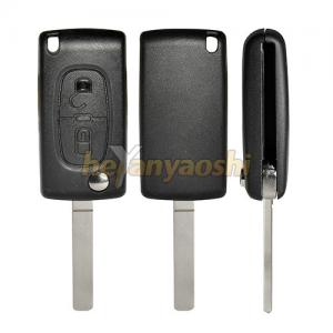 Plastic + Brass Two Buttons Flip Key Shell / Folding Remote Shell For Citroen