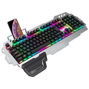 China Wired Gaming Mechanical Keyboard With a Mobile phone holder and Carpal support ,Extremely Fast Green shaft supplier
