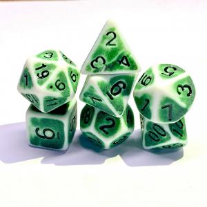 Antique, old white background color resin dice desktop game set dnd dice