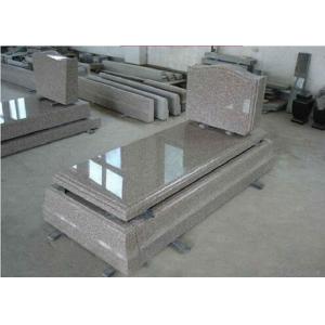 China Brown Granite Memorial Headstones European Style Customized Size / Surface supplier