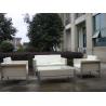 All Weather White Outdoor Rattan Sofa For Garden / Patio / Bar