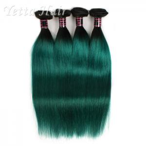 China 1B Green Ombre Human Hair Extension Silky Straight Hair Weave supplier