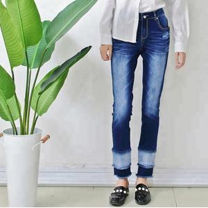 China OEM Soft High Waist Women Denim Skinny Jeans Dark Blue Shrink - Resistant supplier