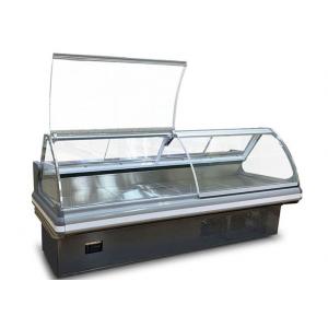 China curved Glass Dishes Showcase Deli Display Refrigerator With Digital Elitech Thermostat supplier