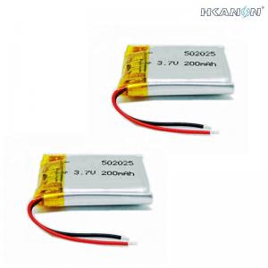 502025 High Discharge Lithium Ion Battery 3.7V 200mAh 0.74Wh With With Thermistor Protection Plate