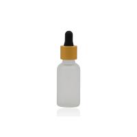 China 50ml Frosted Clear Oil Bottle Essential Oil Glass Bottles With Matte Gold Dropper on sale
