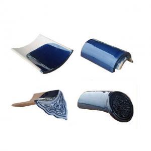 China Blue Frost Resistant Glazed Ceramic Roof Tiles Build Roofing Construction Material supplier
