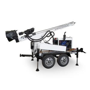Lightweight 200m 220mm Trailer Mounted Water Well Drilling Rig