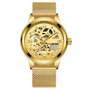 Transparent Diamond Mechanical Watch  Light Luxury Business Alloy Man Watches