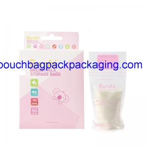 Breast Milk Spout Storage Bag water proof double zip on top food grade