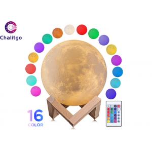 16 Colors 3d Printed Moon Light With Stand / Remote / Touch Control