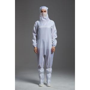 China Class1000 Hooded Anti Static Overalls For Optical Production Workshop supplier