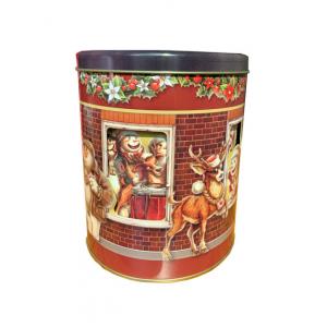 Holiday Carousel Musical Metal Cookie Tins Food Tin Can For Promotion Packaging