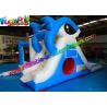 Shark Outdoor Inflatable Water Slides , Air Combo Bouncer With Water Pool