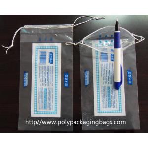 China Personalized Clear HDPE / LDPE Drawstring Plastic Bags For Garment Packaging supplier