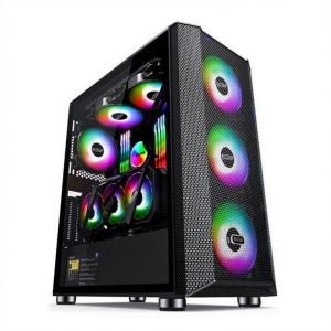 Computer Case with Magnetic Design Dust Filter Supports 6 Fans ATX Mid-Tower PC Gaming Case Glass Side Panel Cable Manag